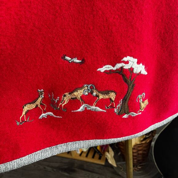 Vintage Y2K Geiger Collections Red and Gray Wool Goat Coat Size XL - Picture 5 of 8